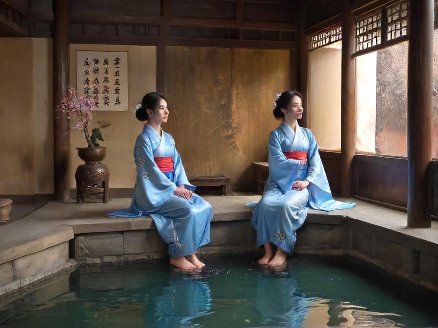 广州一家高端水疗中心的室内泳池景观