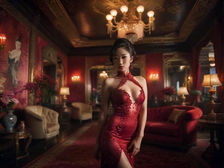 高端会所大厅的奢华装饰