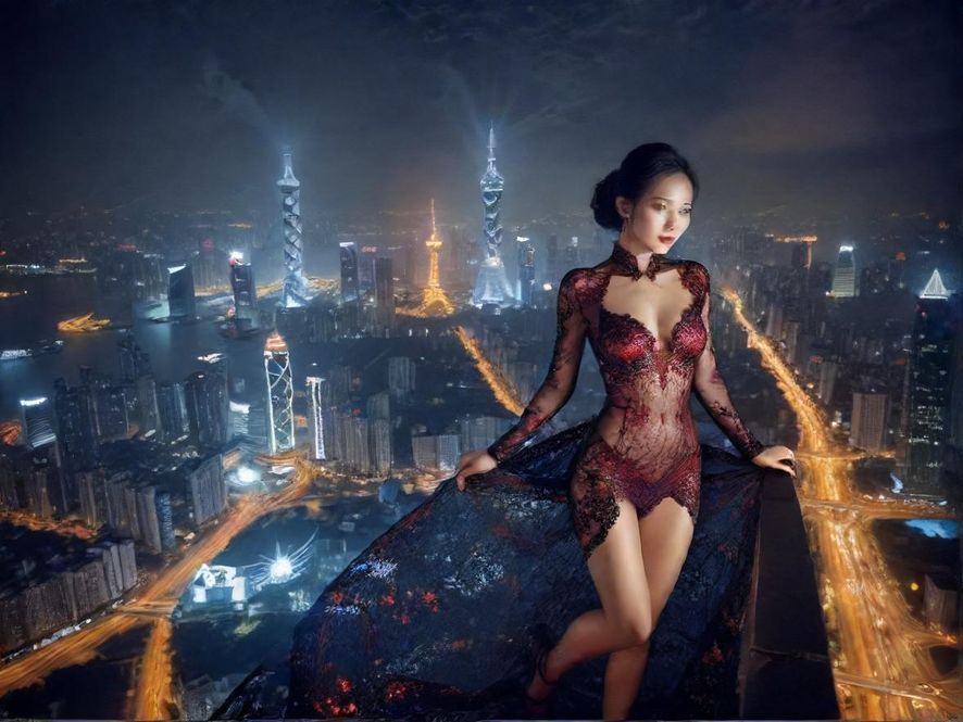 深圳璀璨夜景下的休闲场所