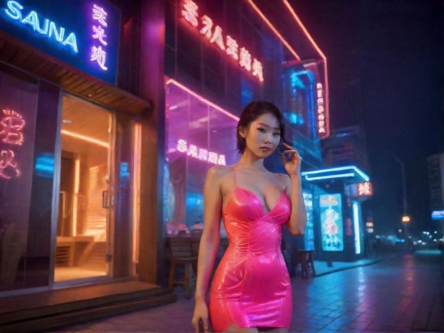 深圳夜场桑拿会所夜景外观