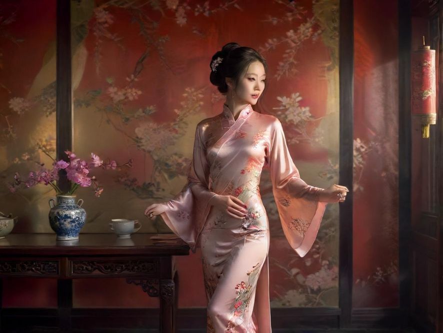 品茶凤阁入口的柔和灯光和神秘氛围