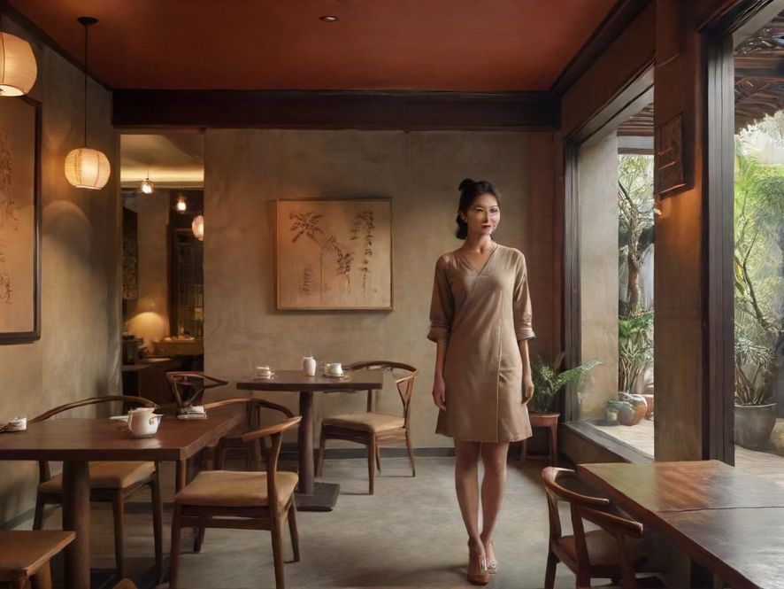 深圳南山现代风格茶社内景