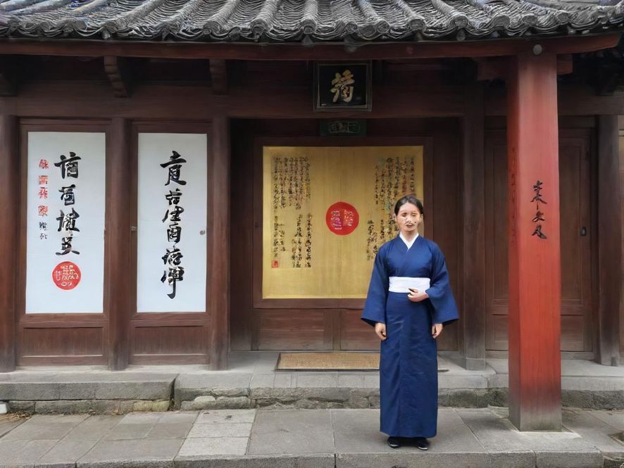 一位都市女性在阳光洒进的咖啡馆里,侧身倚靠窗边,手持一杯热饮,面带微笑,享受着片刻的宁静与放松,周围是温暖的室内装潢。