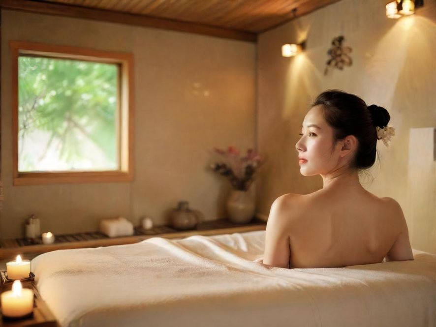 一位专业SPA按摩师的局部特写,在柔和光线下,展现其专注而细致的手法,背景是舒适的理疗室。