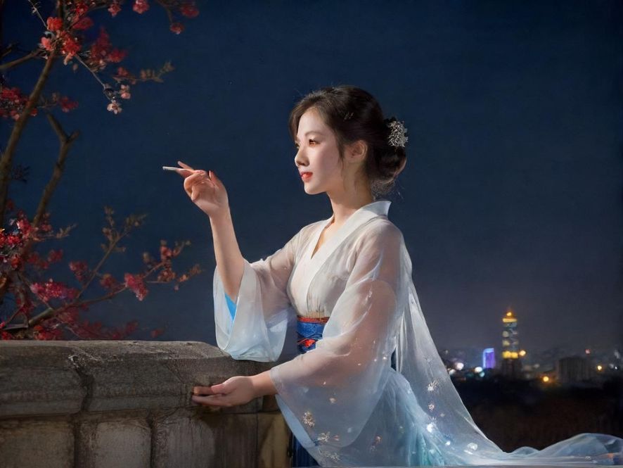 夜场佳丽微笑特写，柔和灯光，性感身姿背景