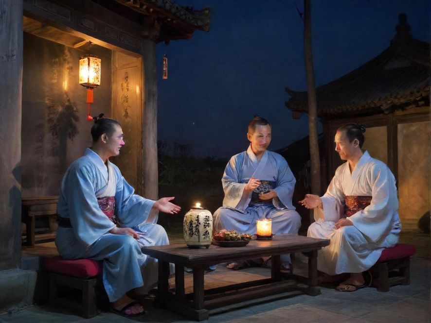 一群年轻人在城市夜晚的街头聚会,充满活力和笑容,霓虹灯背景,写实照片,城市夜景